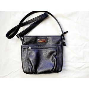 Rosetti Dark Grey Adjustable Straps Womens Crossbody Small Purse Bag 9" x 9.8"